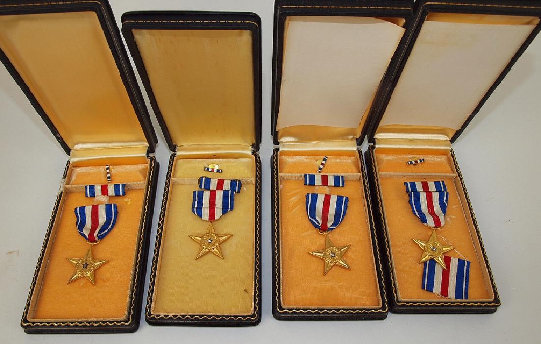 US Military lot of 4 silver star medals with cases (1 of 1)