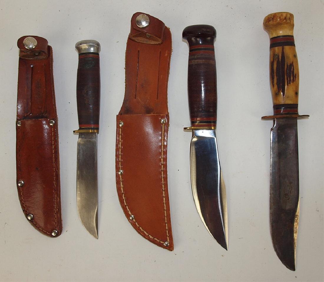 Marbles lot of 3 hunting knives, 2 with shealths (1 of 1)