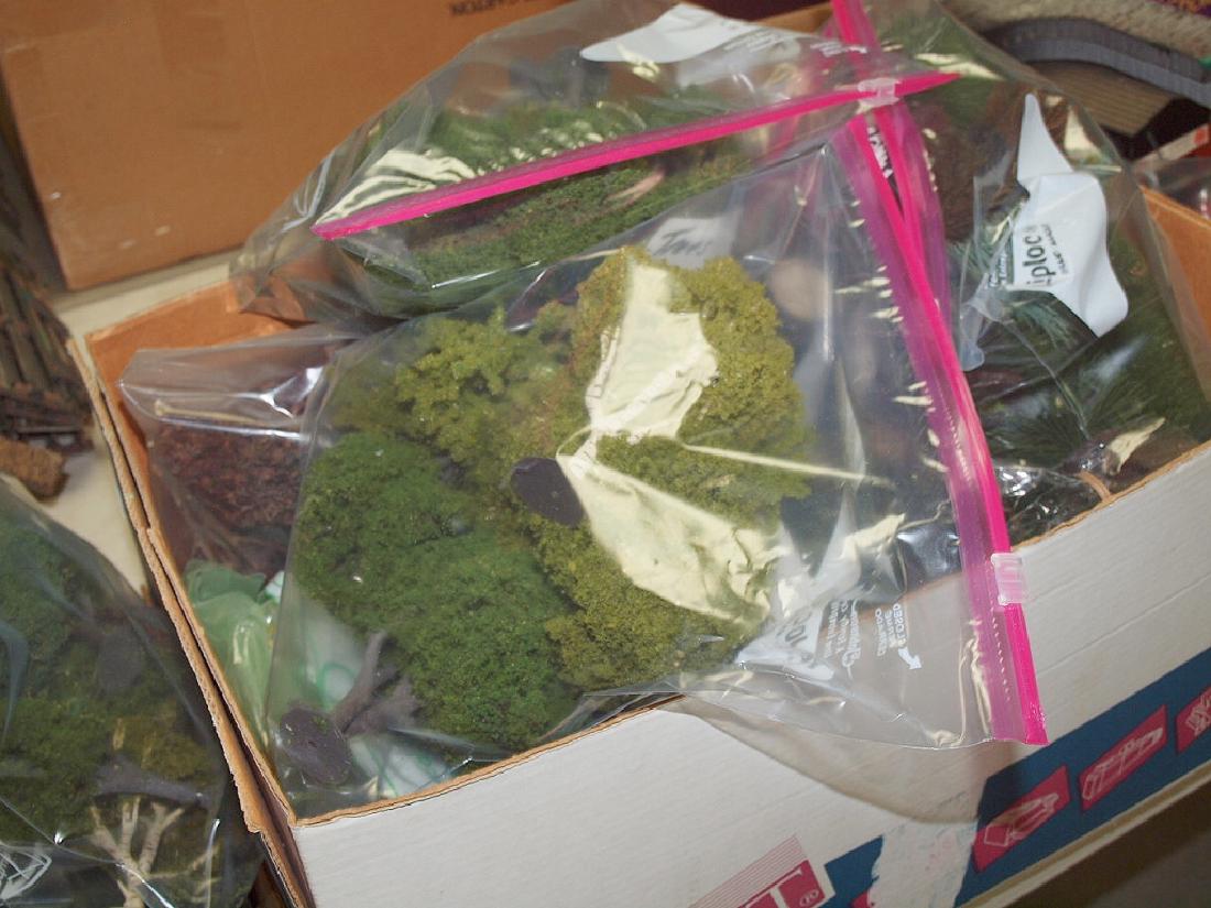 2 boxes of trees, bushes, and greenery for train layout (1 of 2)