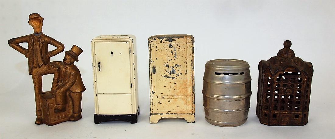 Lot of 5 metal still banks: "Nutt & Jeff" (damage) 2 (1 of 1)