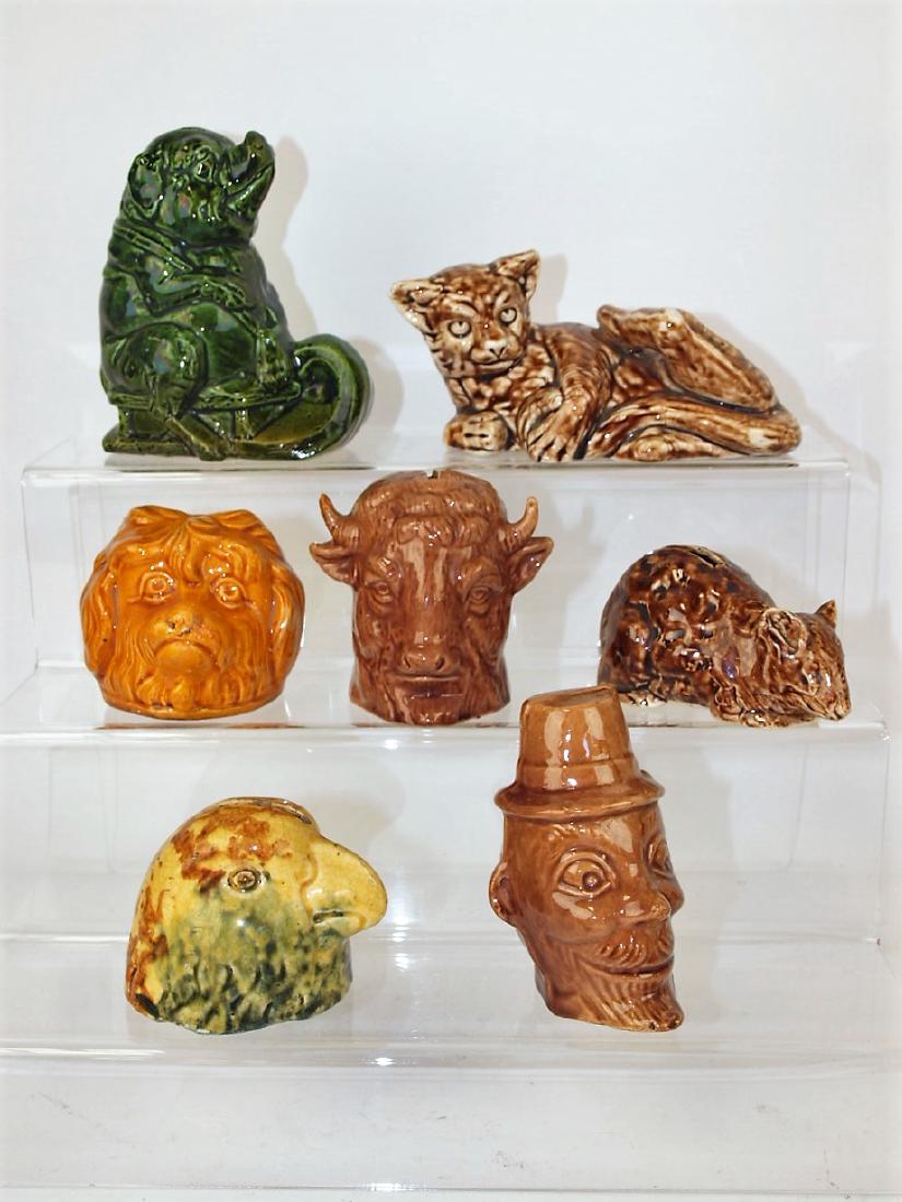 Pottery, stoneware, and ceramic lot of 7 money banks (1 of 1)