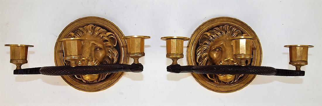 Pai ro fEnglish Renaissanve style bronze and brass 3 (1 of 5)
