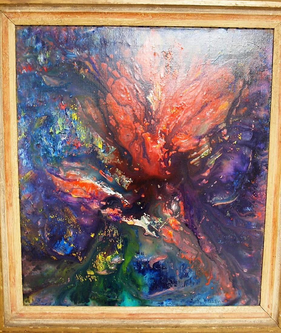 K. Kersen abstract o/c painting, 31" x 27 1/2" (1 of 2)