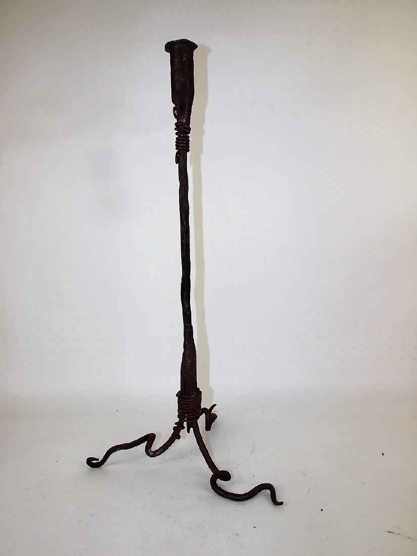 Iron candle stick attributed to Albert Paley, 24"h: Iron candle stick attributed to Albert Paley, 24"h