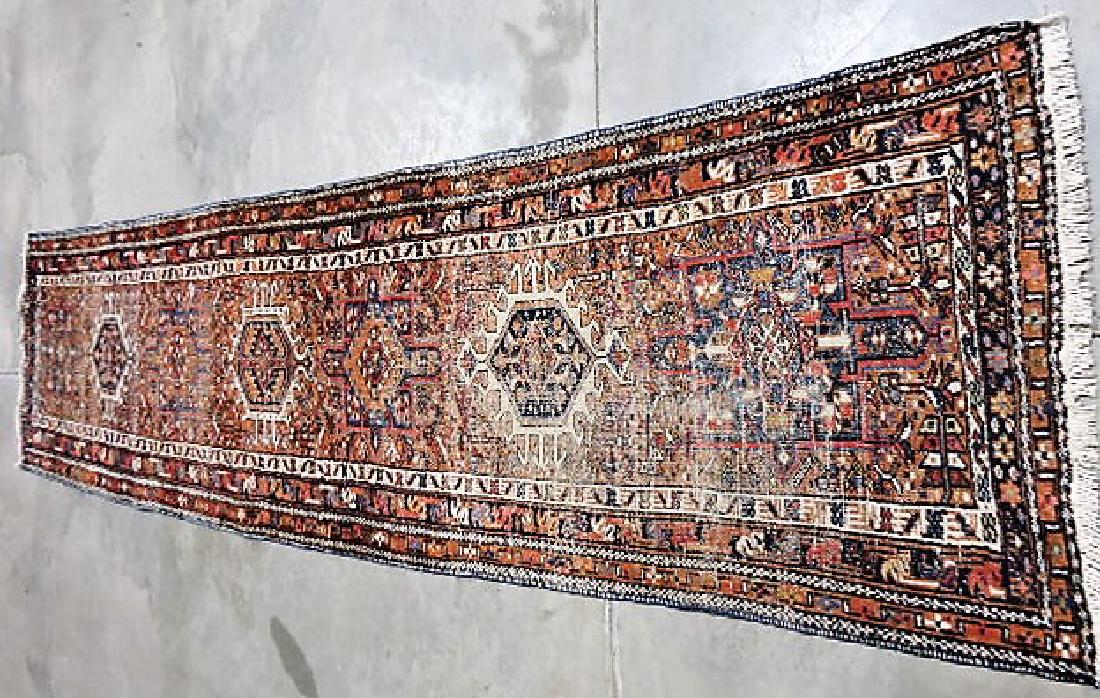 Estate Oriental rug Persian Heriz runner, 11'2" x 2'11" (1 of 6)