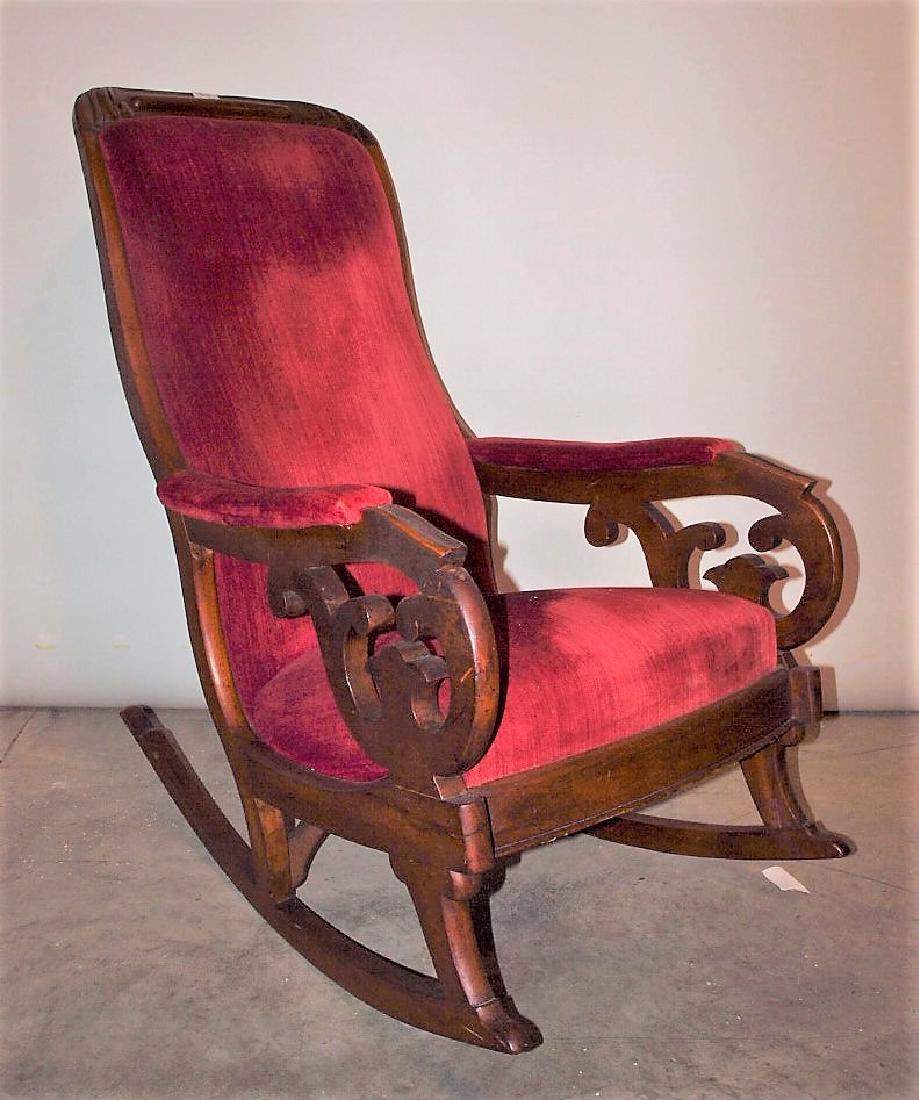 Walnut Victorian arm rocker (1 of 1)