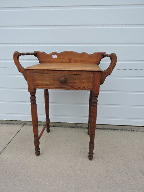 Ash & walnut wash stand with towel bars (1 of 1)