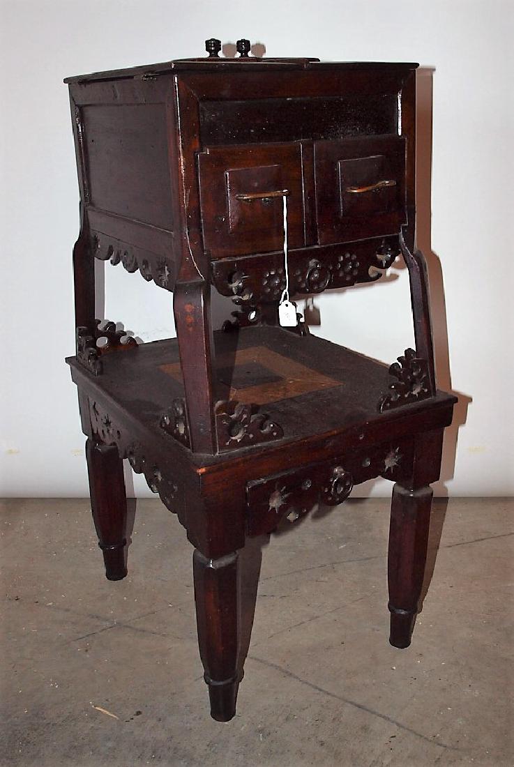 Chinese table on table Oriental sewing box, 29"h (1 of 6)