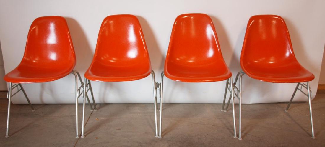 Herman Miller set of 4 orange mid century modern scoop (1 of 3)