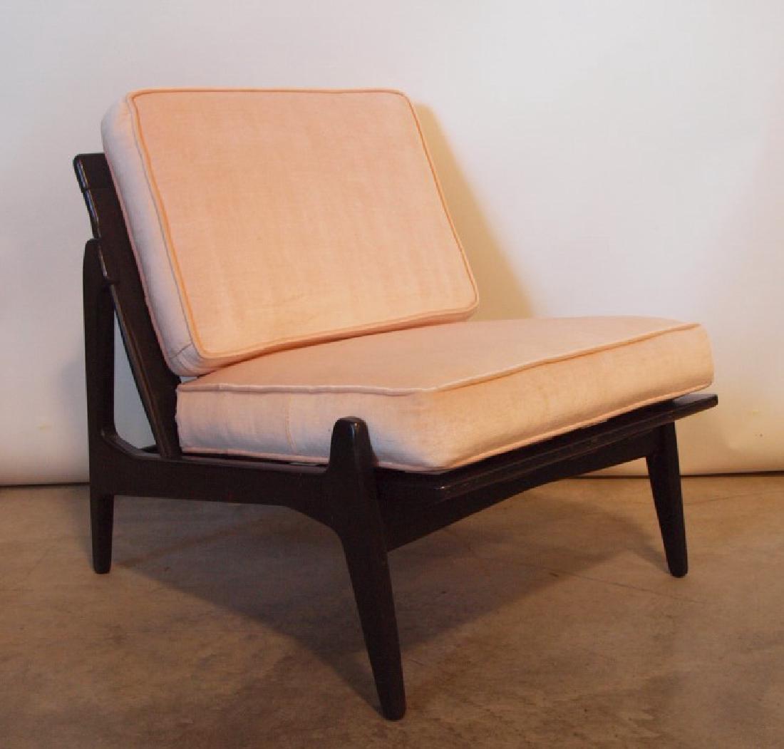 Mid century modern Danish black framed lounge chair (1 of 1)