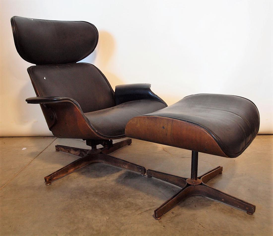 Eames style mid century modern "Mr Chair" and matching (1 of 2)