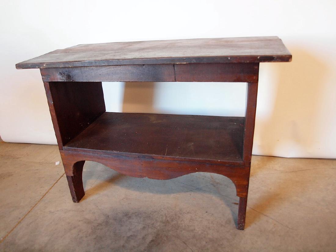 Primitive bucket bench with cut out sides, 42"w, 20"d, (1 of 2)