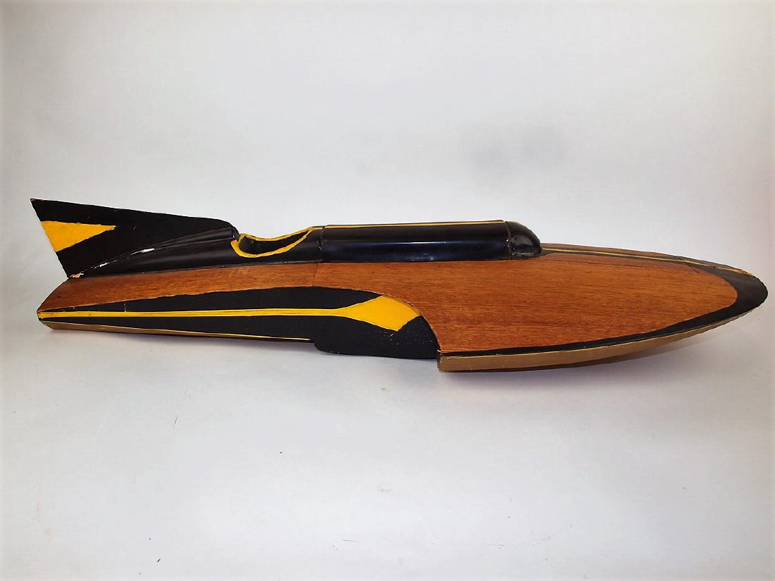 Wooden model racing hydroplane boat, 38" (1 of 4)