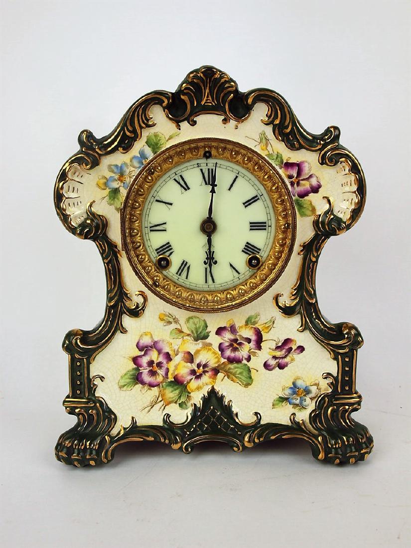 Ansonia wichita china clock, 12" (1 of 2)