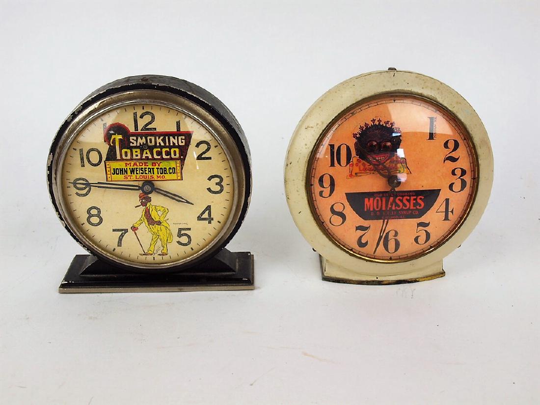 Black Americana advertising alarm closcks, lot of 2: (1 of 1)