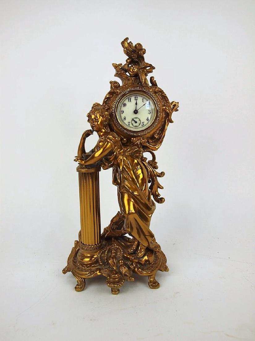 Novelty figural clock with lady, 12" (1 of 1)