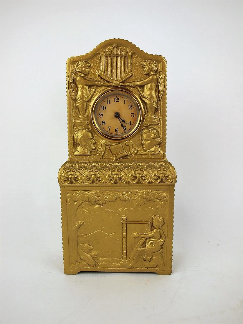 Lux iron shelf clock with composers and lady with harp (1 of 1)