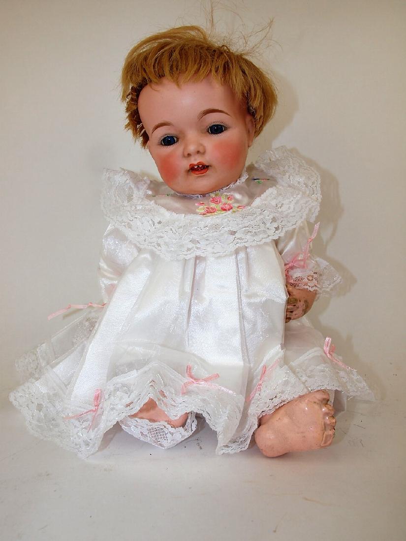 Fulper bisque head doll, open mouth, inset eyes, 17", (1 of 1)