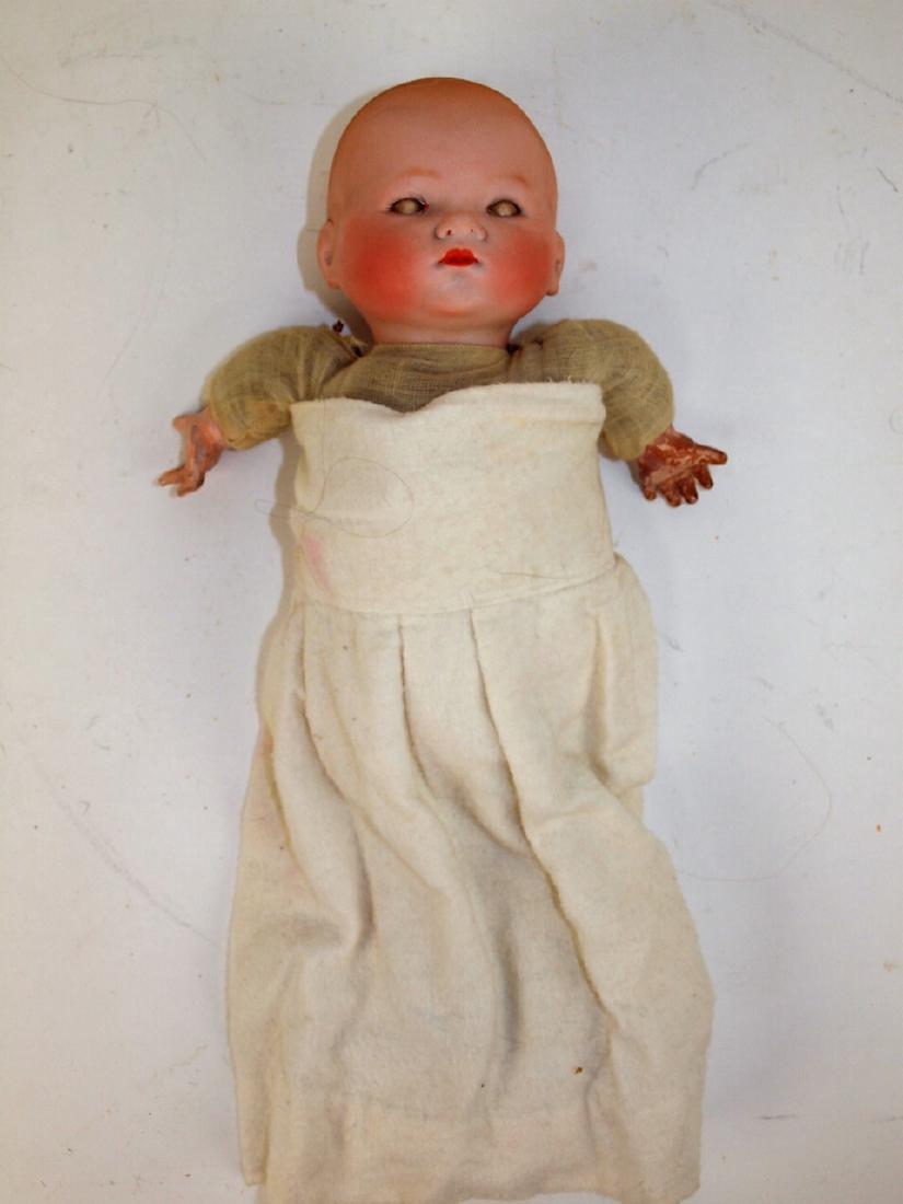 A&M 341 baby bisque head doll, composition hands, cloth (1 of 1)