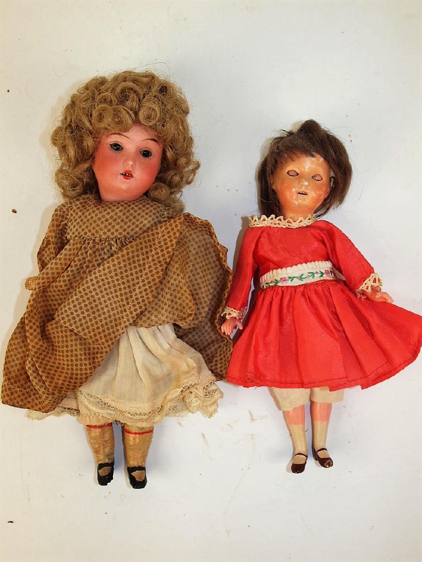 Lot of 2 dolls: bisque head 13/0, molded stockings and (1 of 1)