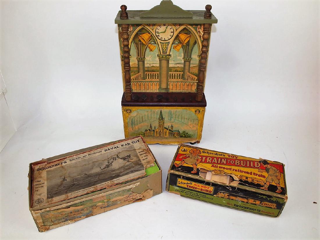 Schoenhut lot of 3 toys: Trinity Chimes Naval War toy (1 of 4)