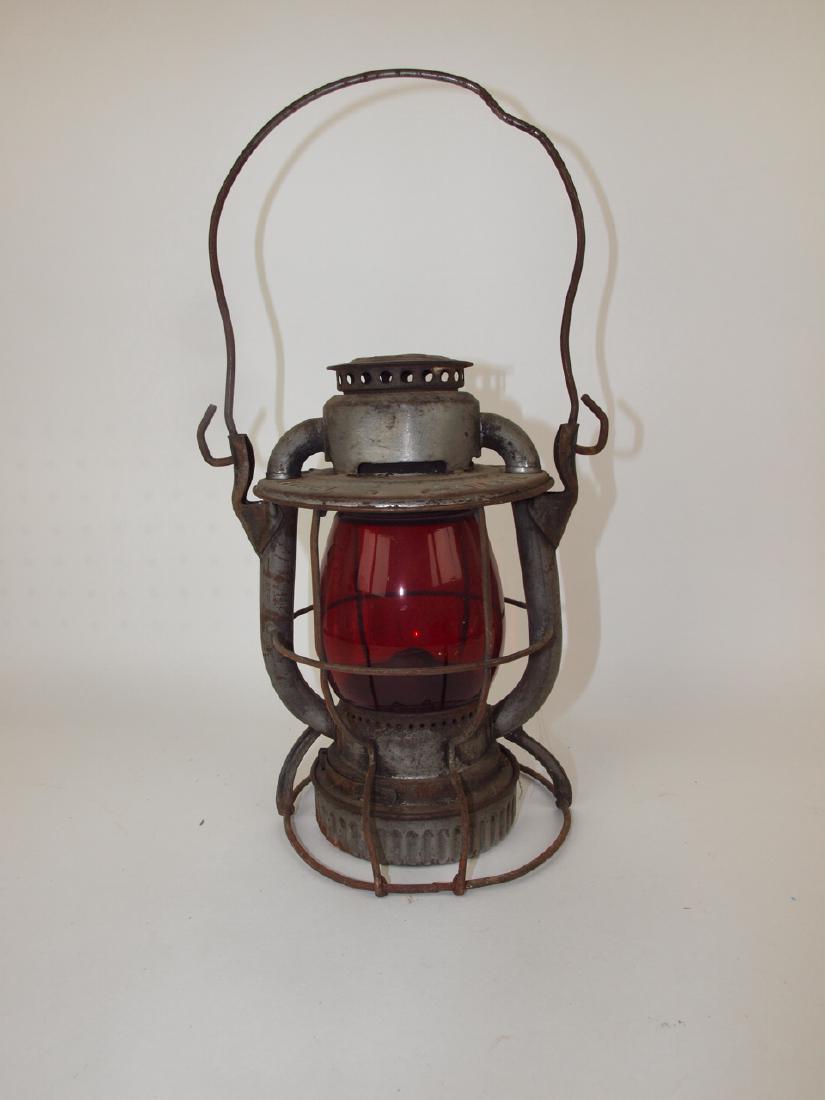 Dietz railroad lantern, Mickel Plate Road, tall red (1 of 1)