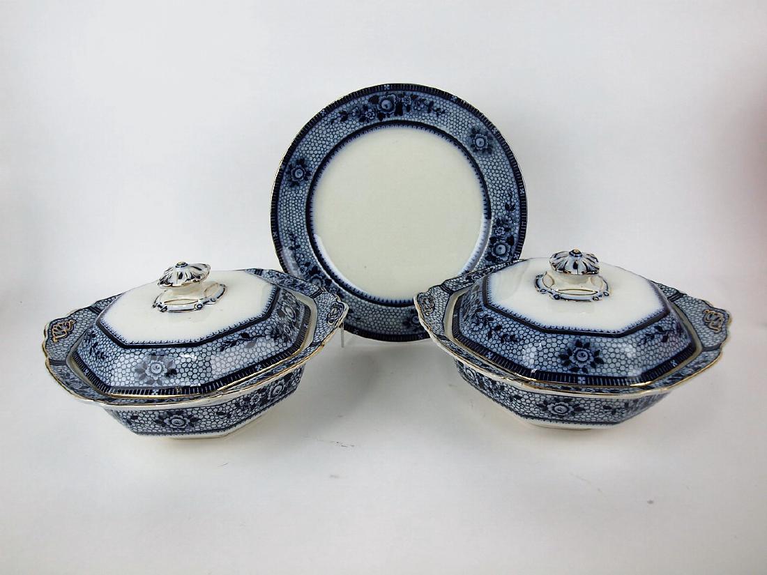 Flow Blue Burgess & Leigh Burliegh Ware lot of 2: Flow Blue Burgess & Leigh Burliegh Ware lot of 2 tureens and 6-10 1/4" platestureens and 6-10 1/4" plates