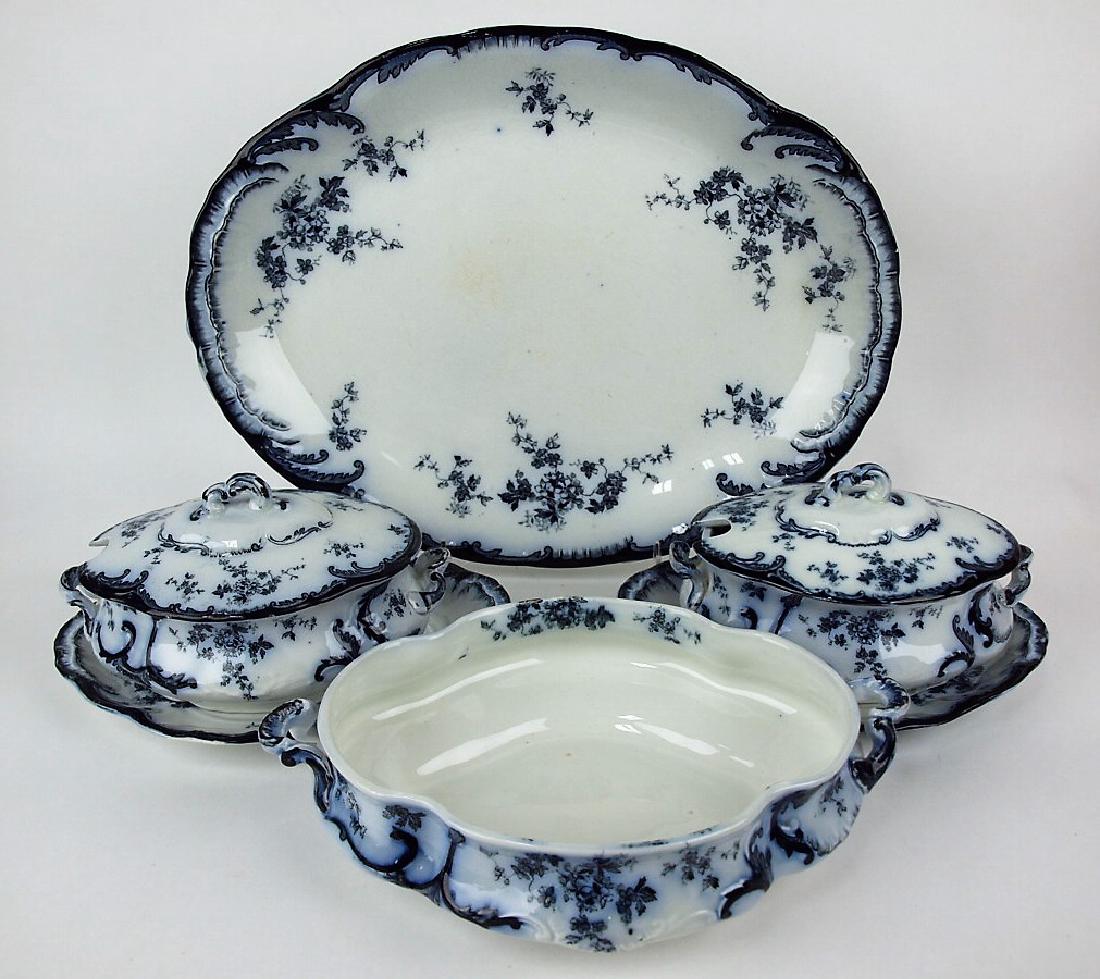 Flow Blue Ridgways Chiswick lot: 16 1/4" platter, 2 (1 of 1)