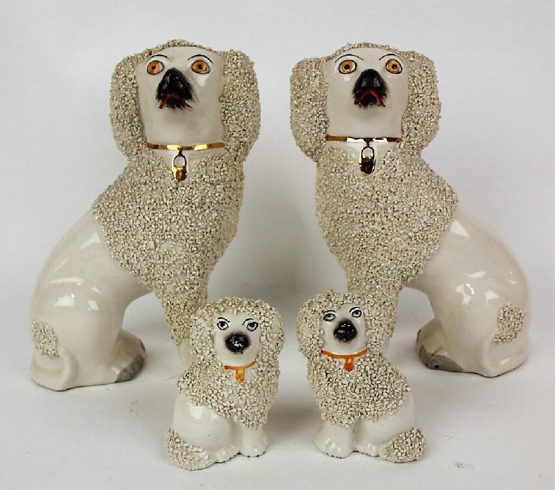 Staffordshire lot of 2 pair of poodels, 7" & 2 3/4 (1 of 1)