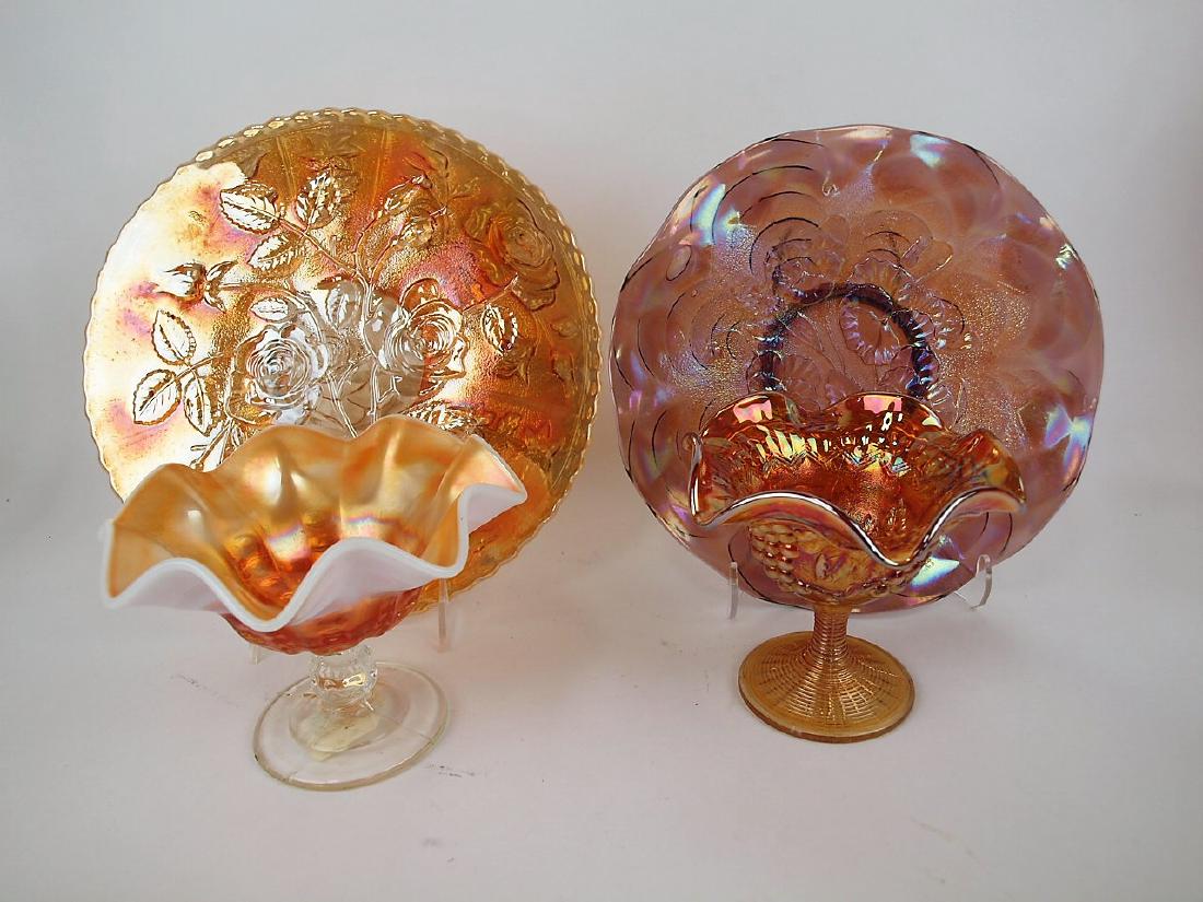 Carnival glass lot of 4 pieces: Rose Show Marigold cake (1 of 1)