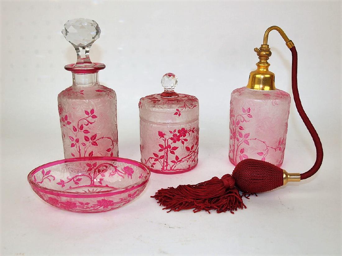 Baccarat fine 4 piece dresser set with 7" cologne (1 of 1)