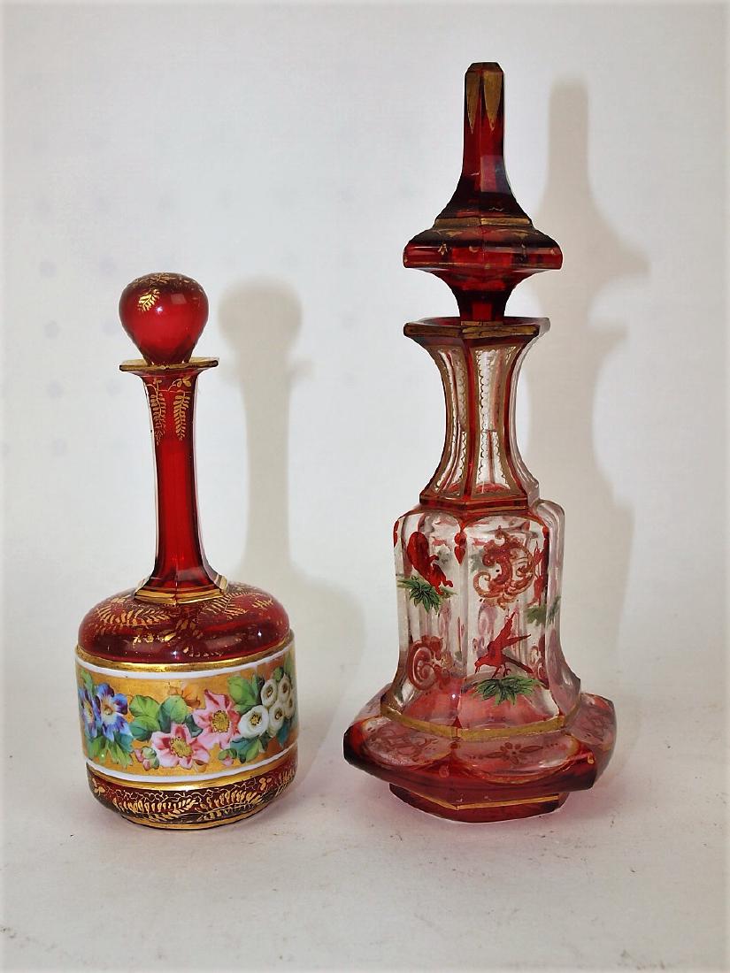 RedRuby flash Bohemian lot of 2 perfume bottles, 6" to (1 of 1)
