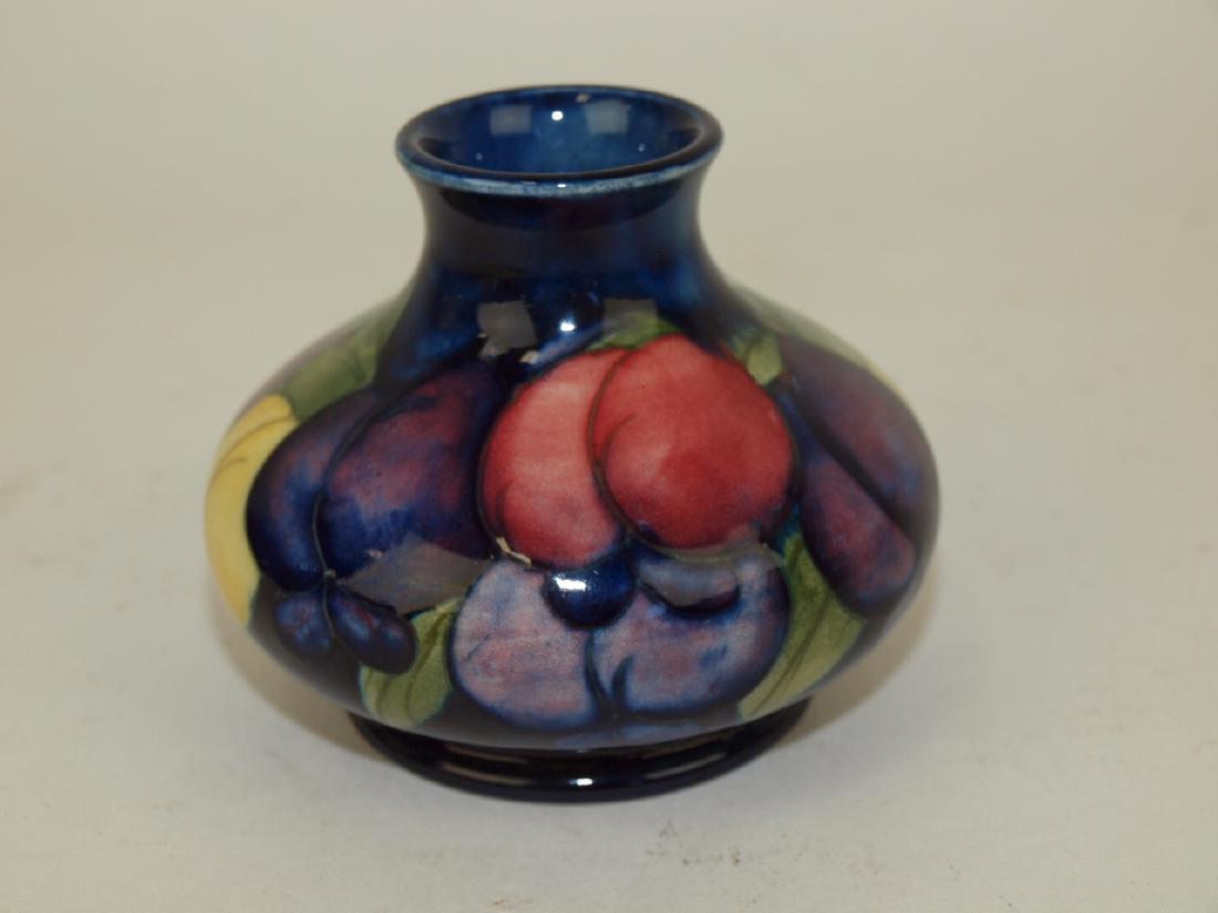 Moorcroft small blue vase with fruit, 2 1/2" (1 of 1)