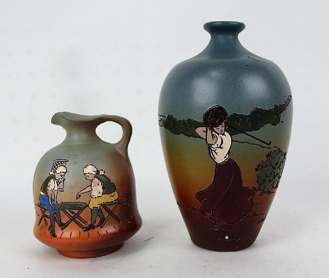 Weller Dickensware lot of 2 pieces: small jug with men (1 of 1)