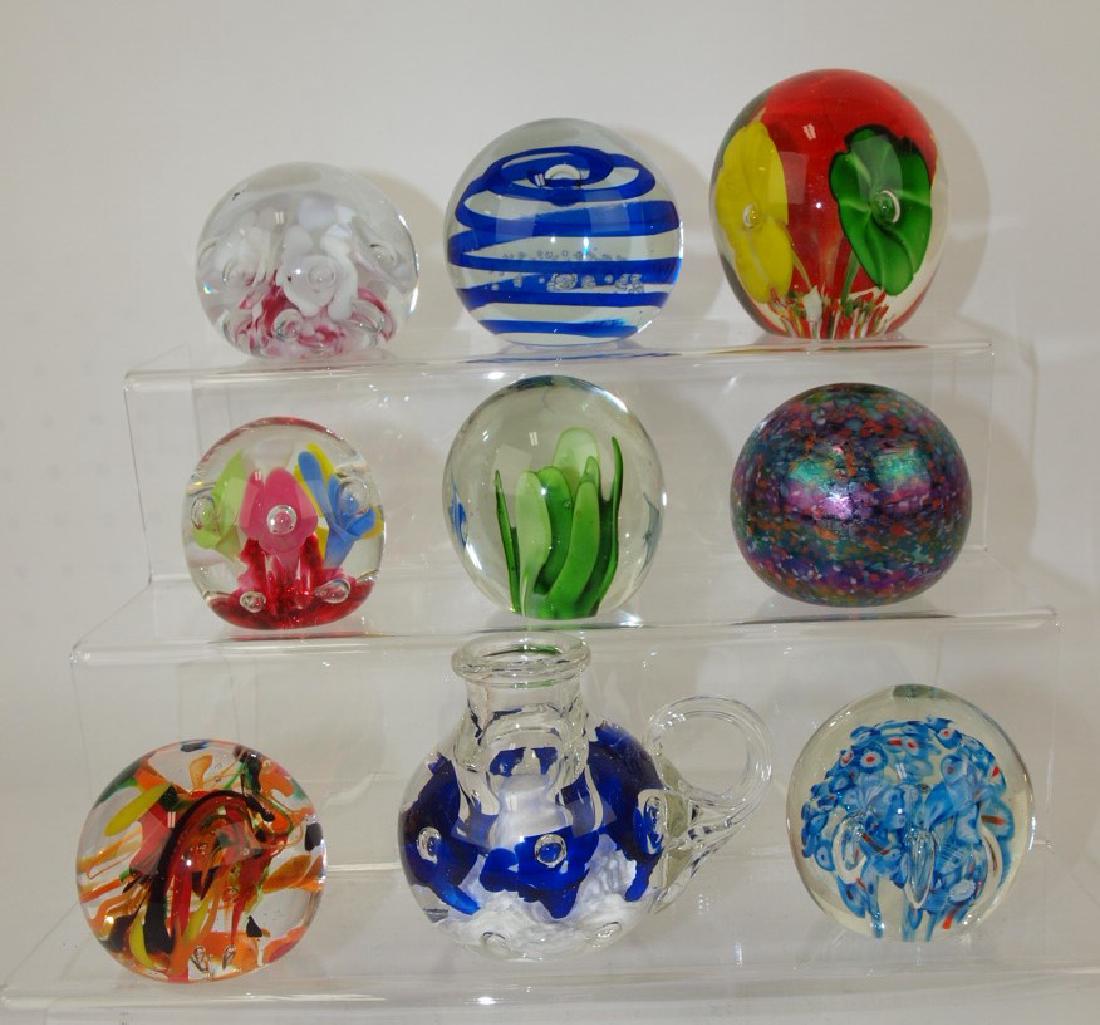 Paperweight lot of 9: Zimmerman, St. Clair, Gibson, (1 of 1)