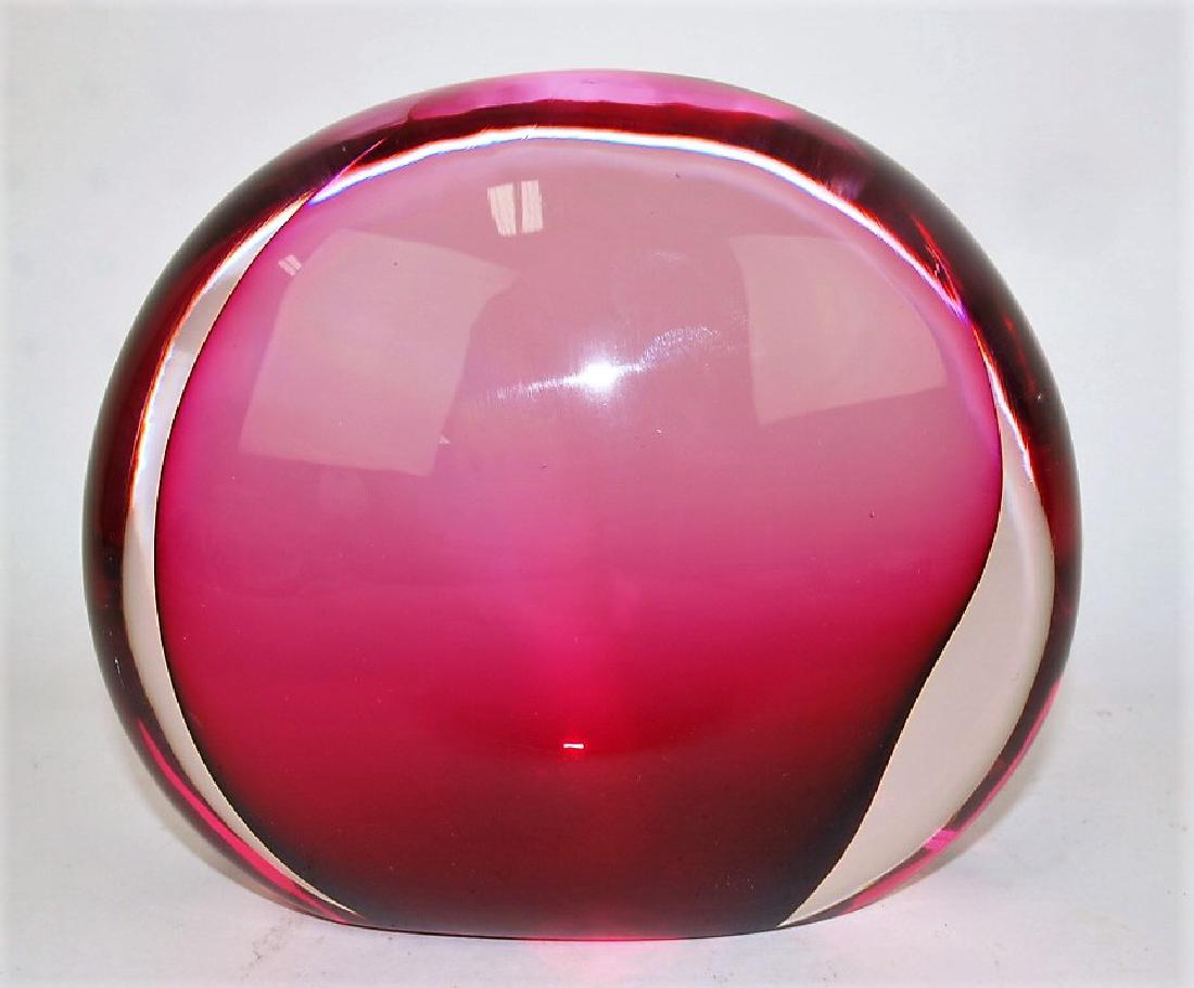 Murano Bisanzio cranberry large glass paperweight, (1 of 1)