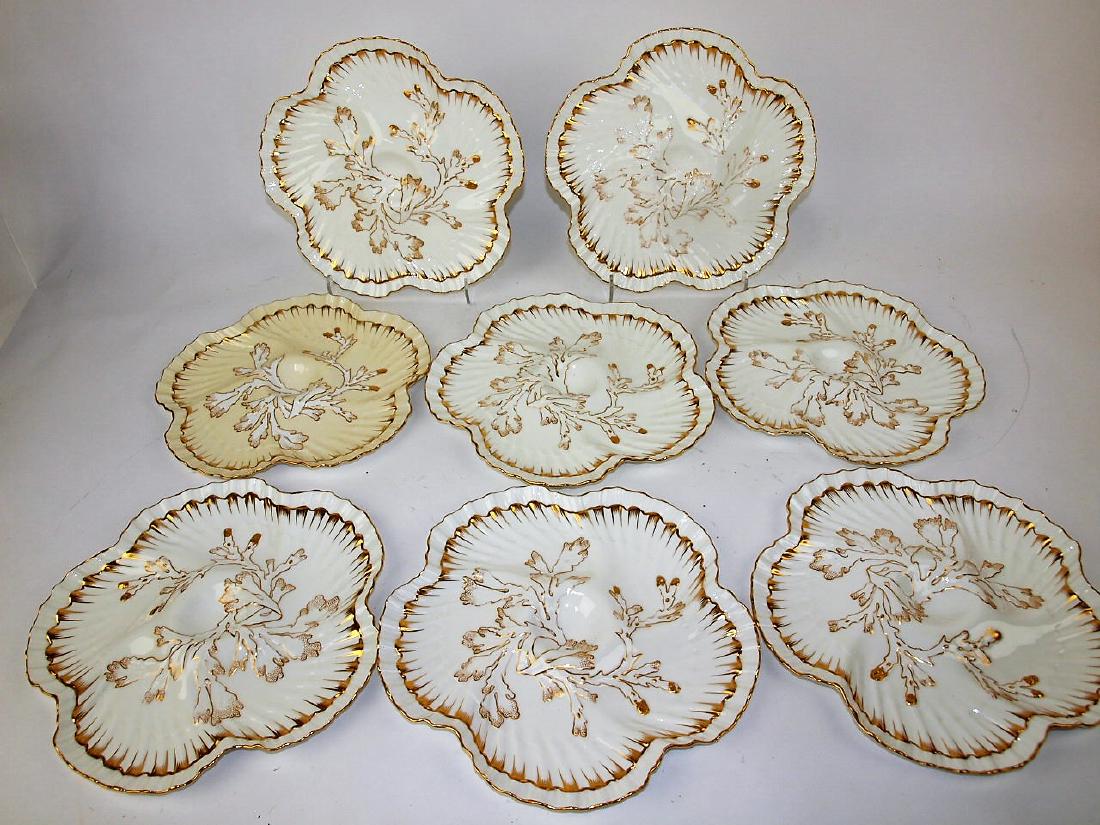 Set ot 8 Brownfield's china 5 well oyster plates made (1 of 3)