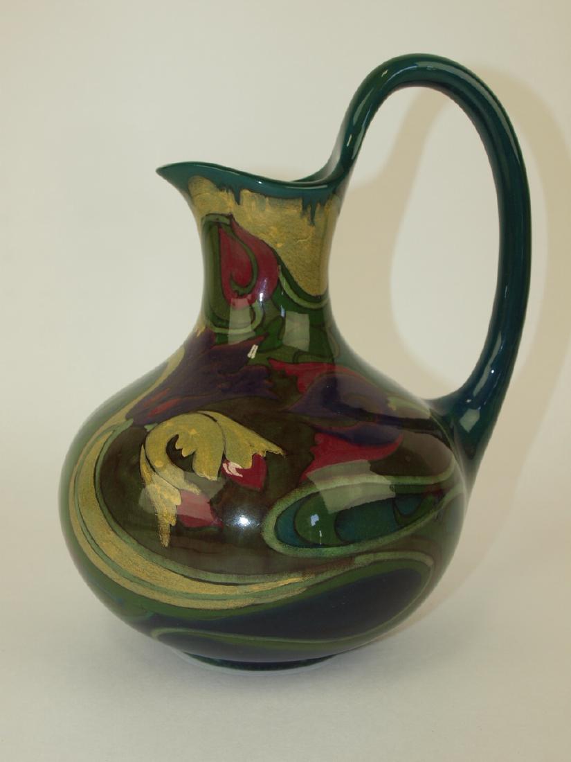 Gouda art pottery ewer, 10 1/2", circa 1910, (530) (1 of 2)