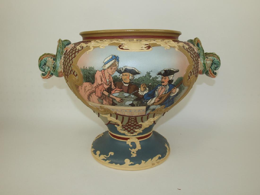 Mettlach large punch bowl with dragon handles, 11"h, (1 of 1)