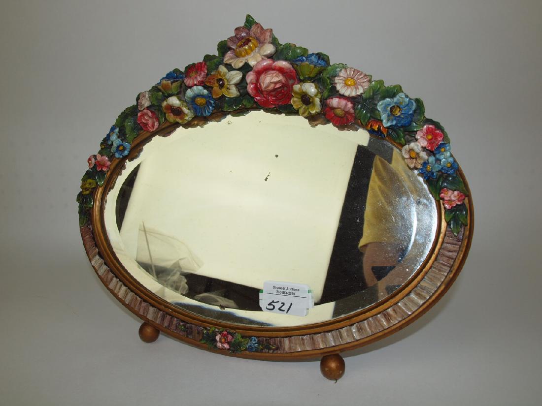 Barbola beveled easel dresser mirror 12"h: Barbola beveled easel dresser mirror 12"h