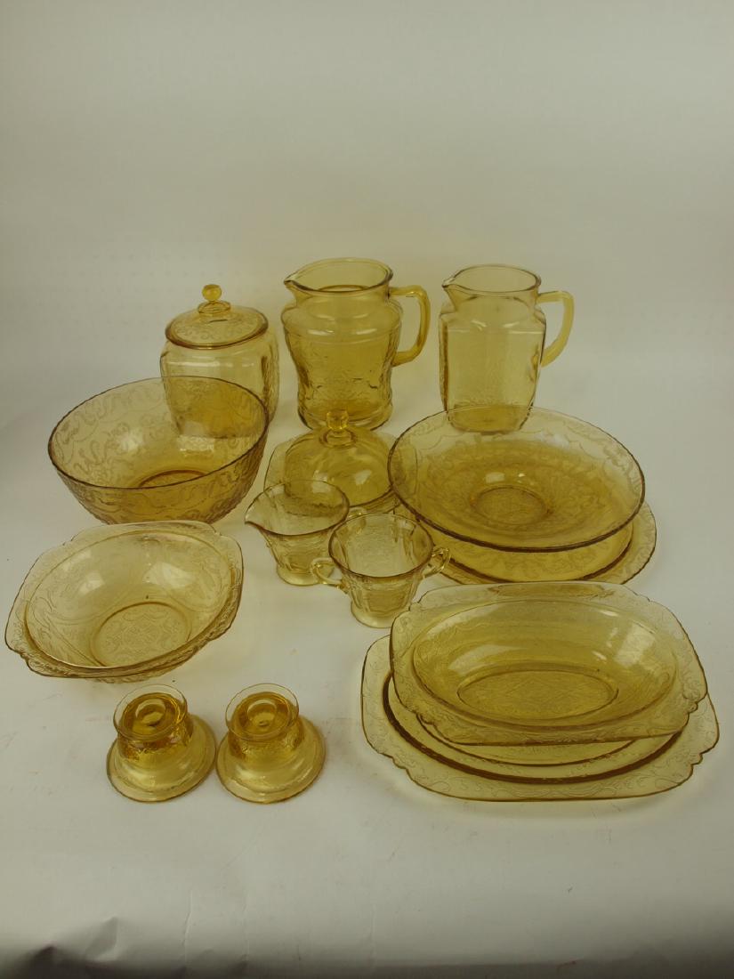 Depression glass, amber madrid lot of 14 serving (1 of 1)