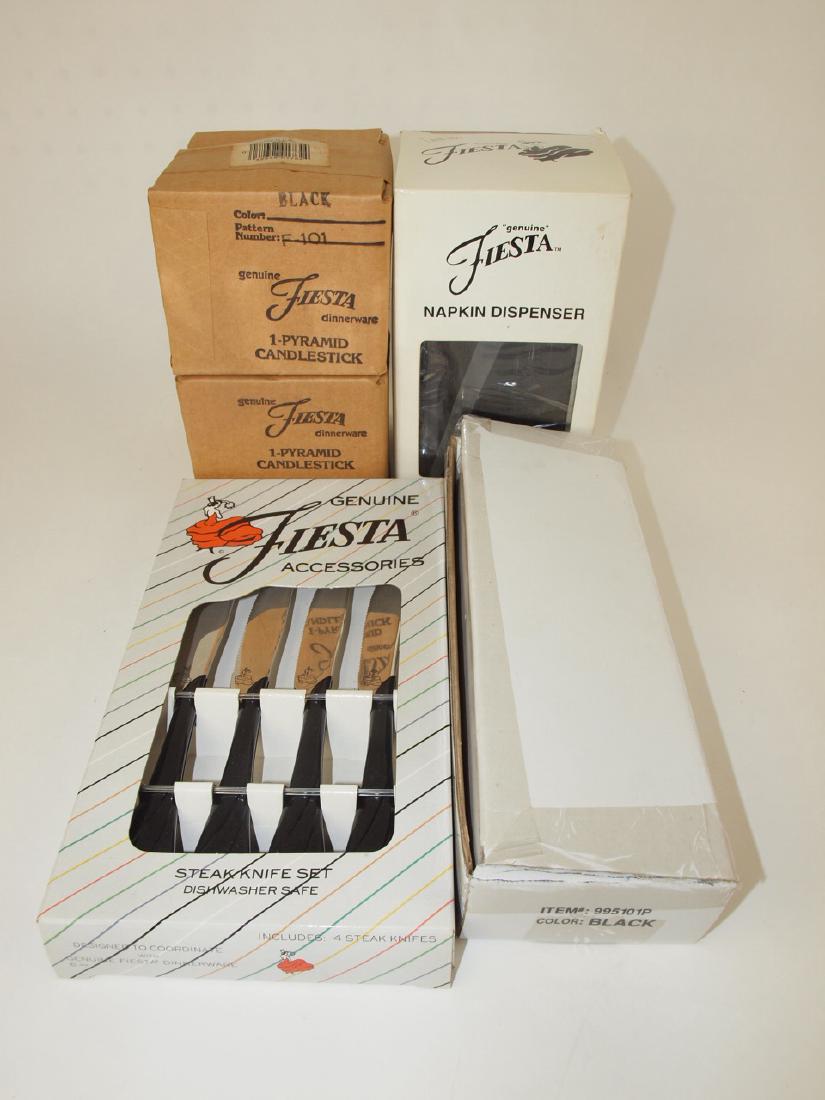 Fiesta Post 86 black pair of pyramid candle holders, 4 (1 of 1)