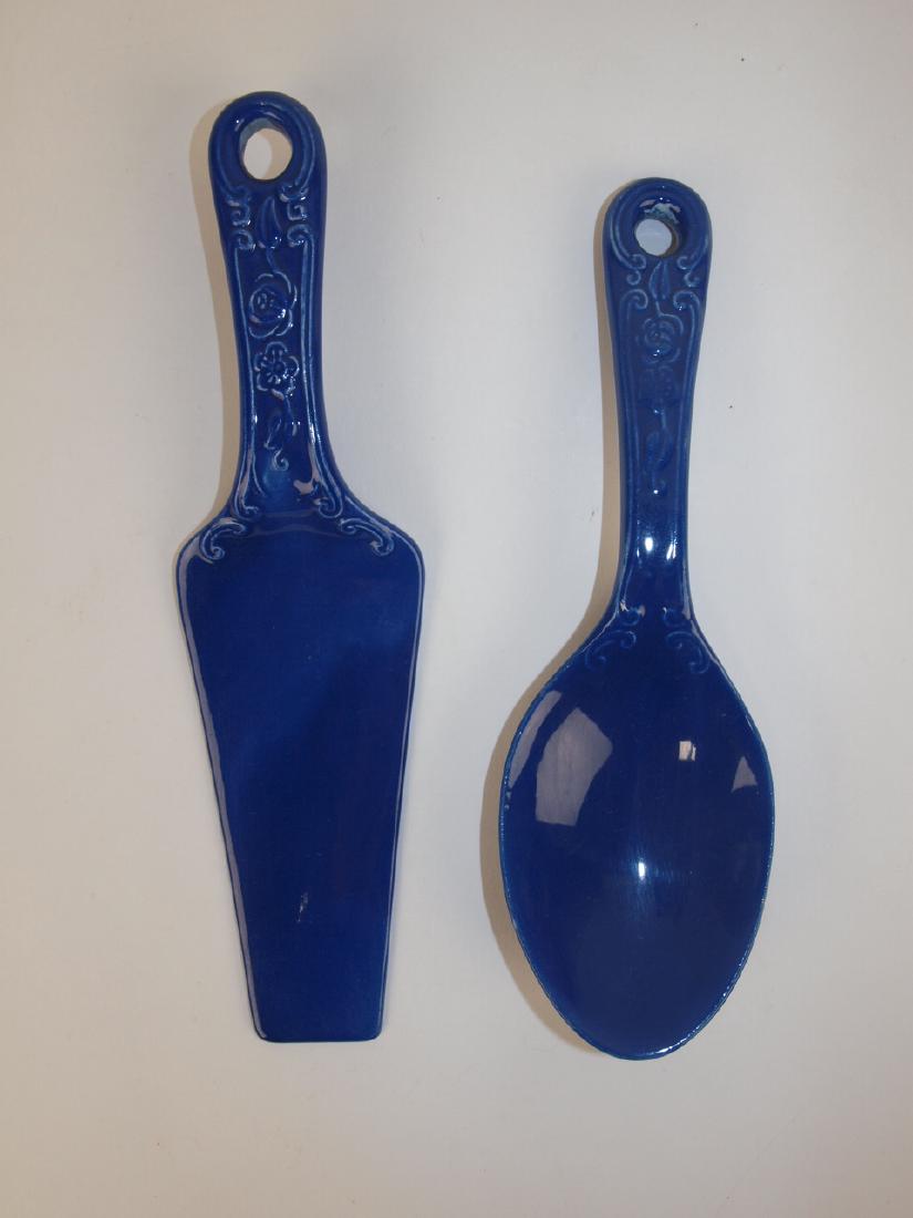 Fiesta Kitchen Kraft cobalt cake server and spoon, (1 of 1)