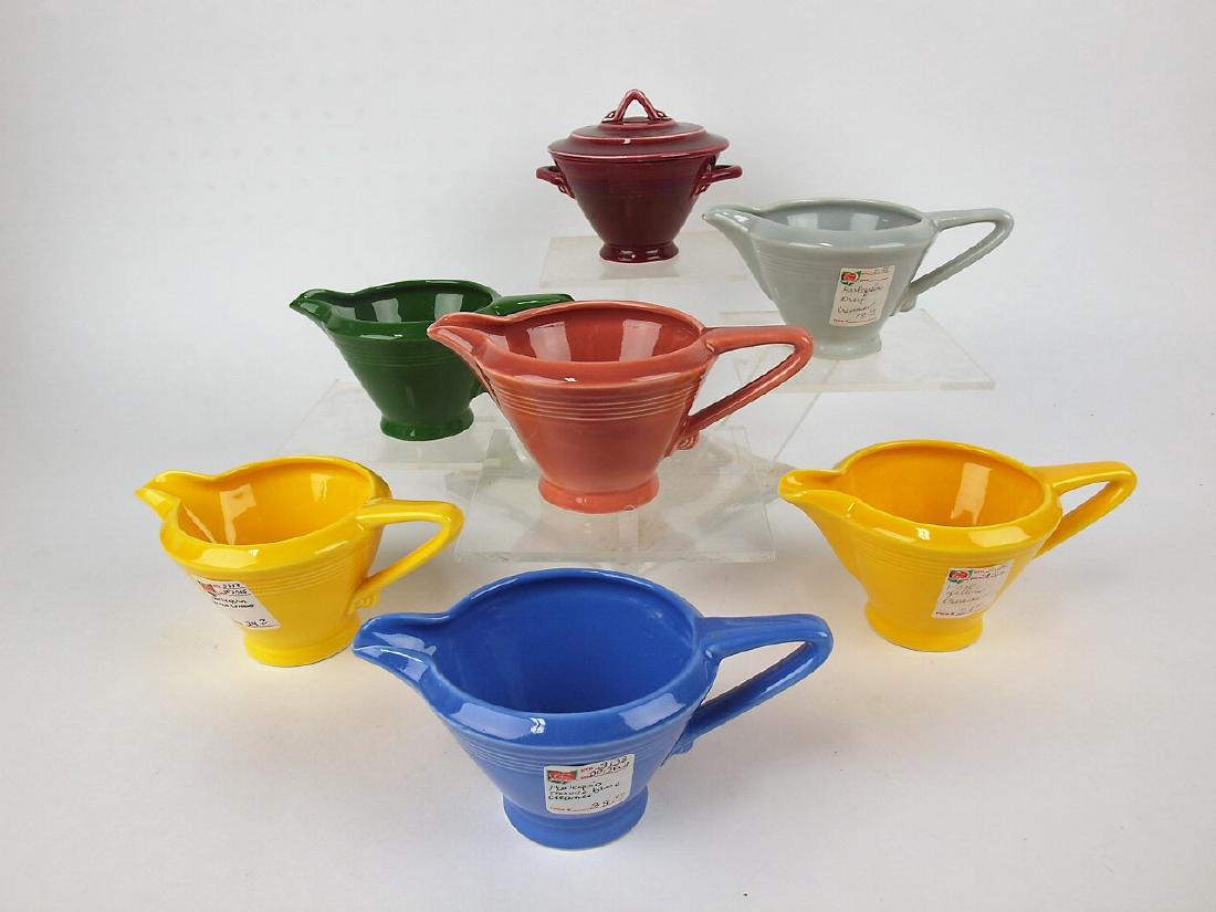 Fiesta Harlequin 6 creamers and 1 sugar group, mixed (1 of 1)