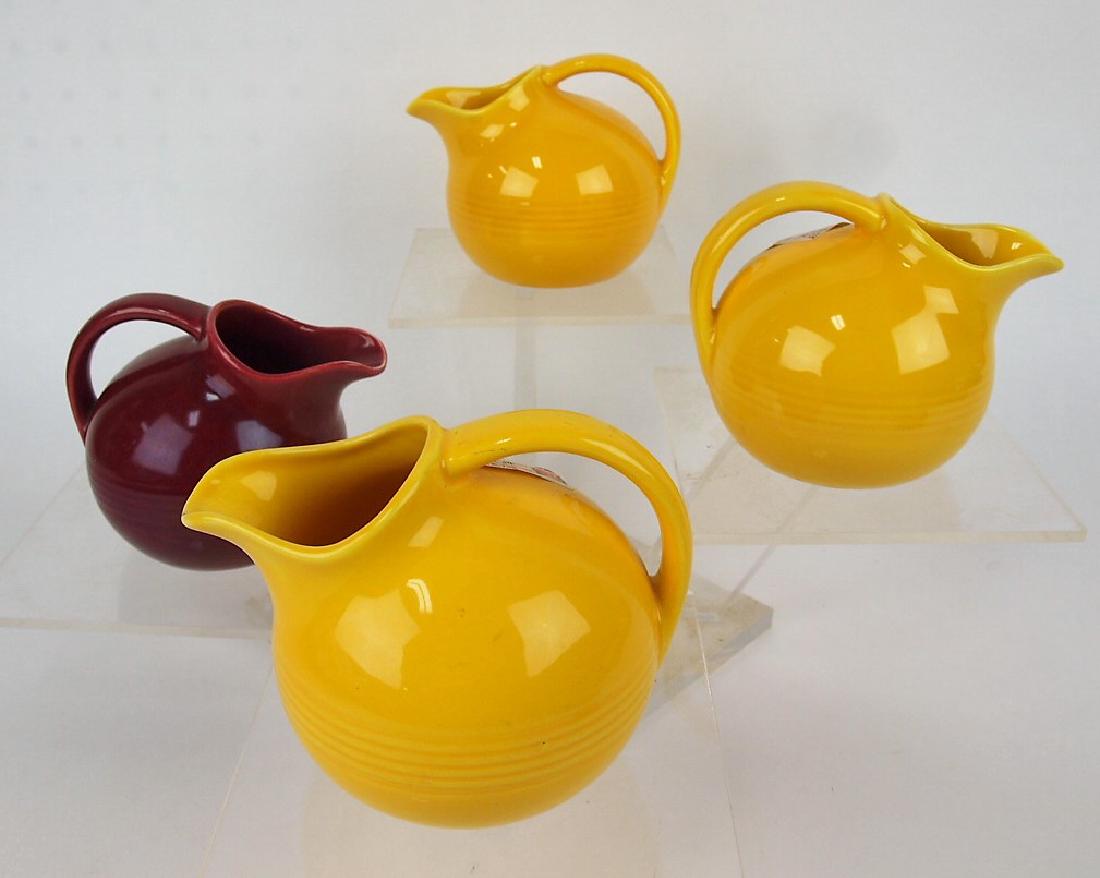 Fiesta Harlequin novelty creamer group: 3 yellow, 1 (1 of 1)
