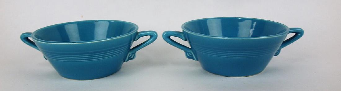 Fiesta Harlequin lot of 2 cream soups, turquoise (1 of 1)