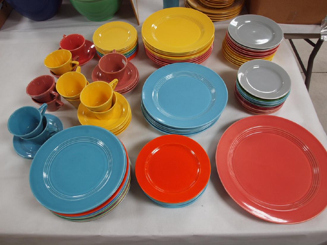 Fiesta Harlequin plate, cup, & saucer group, 98 pieces: (1 of 1)