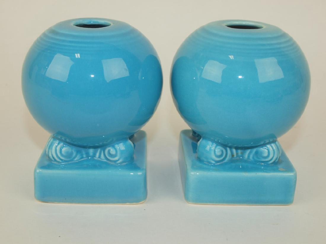 Fiesta bulb candle holders, pair, turquoise (1 of 1)
