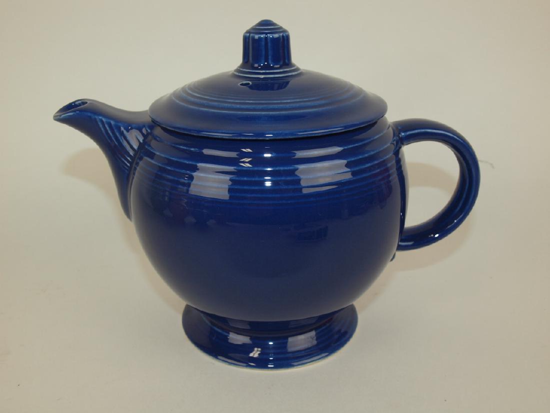 Fiesta medium teapot, cobalt, minor base rim nick (1 of 1)