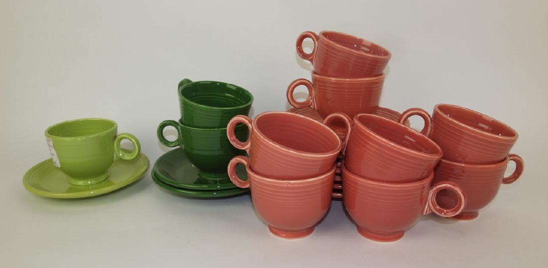 Fiesta cup & saucer group: 8 rose, 2 dark green, 1 (1 of 1)